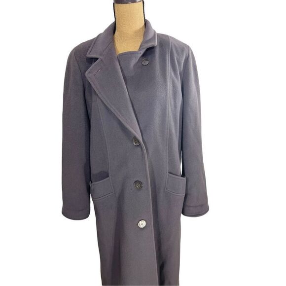 Rugby Knitting Mills 100% Wool Trench Coat Gray Size 10 - Picture 3 of 10
